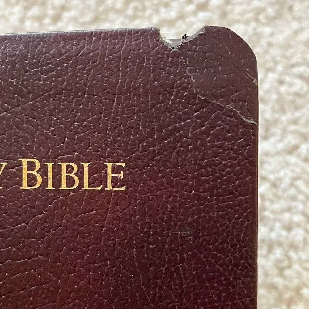 Holy Bible KJV Concordance Words of Christ in Red Regency Leather 1972 Gold Page